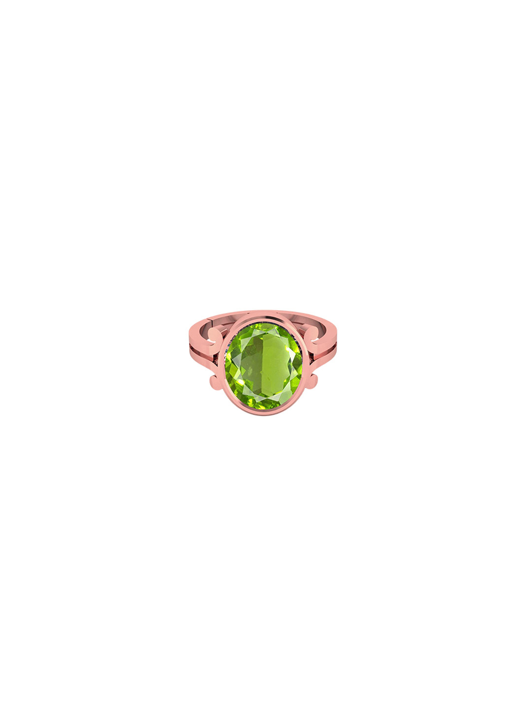 LMDPRAJAPATIS Unisex 12.25 Ratti 11.50 Carat Natural Peridot Stone Gemstone Rose Gold Ring For Women
