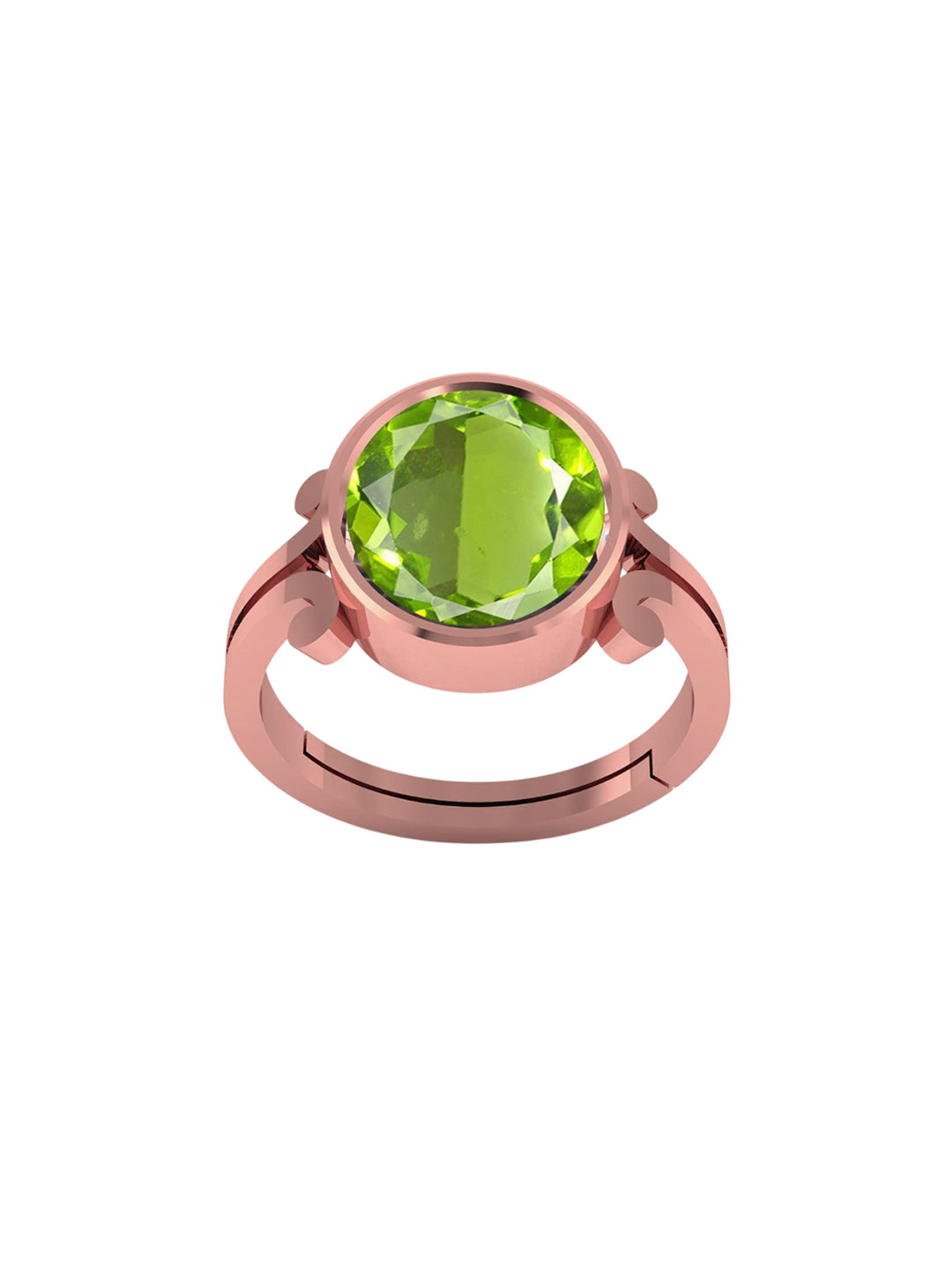 LMDPRAJAPATIS Unisex 8.25 Ratti 7.50 Carat Natural Peridot Stone Gemstone Rose Gold Ring For Women
