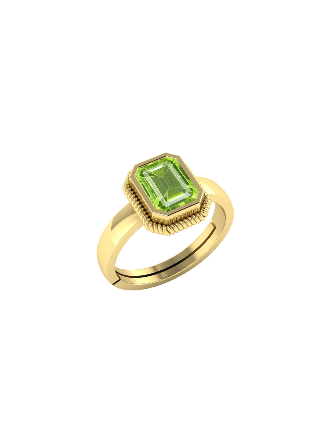 LMDPRAJAPATIS Unisex Natural Peridot Gemstone August Birthstone Gold Plated Ring For Women And Men (5.25 Ratti)