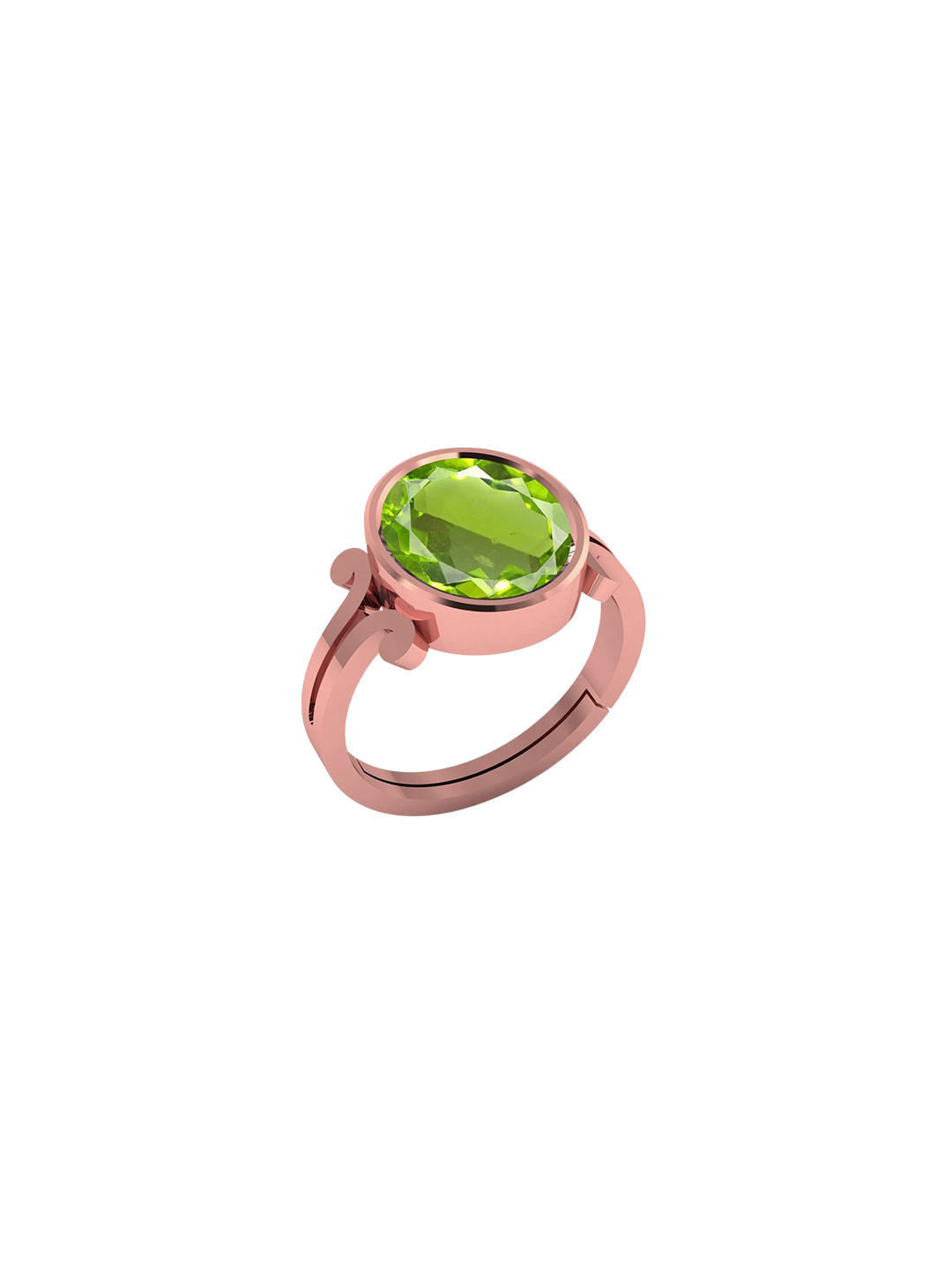 LMDPRAJAPATIS Unisex 3.25 Ratti 2.50 Carat Natural Peridot Stone Gemstone Rose Gold Ring For Women