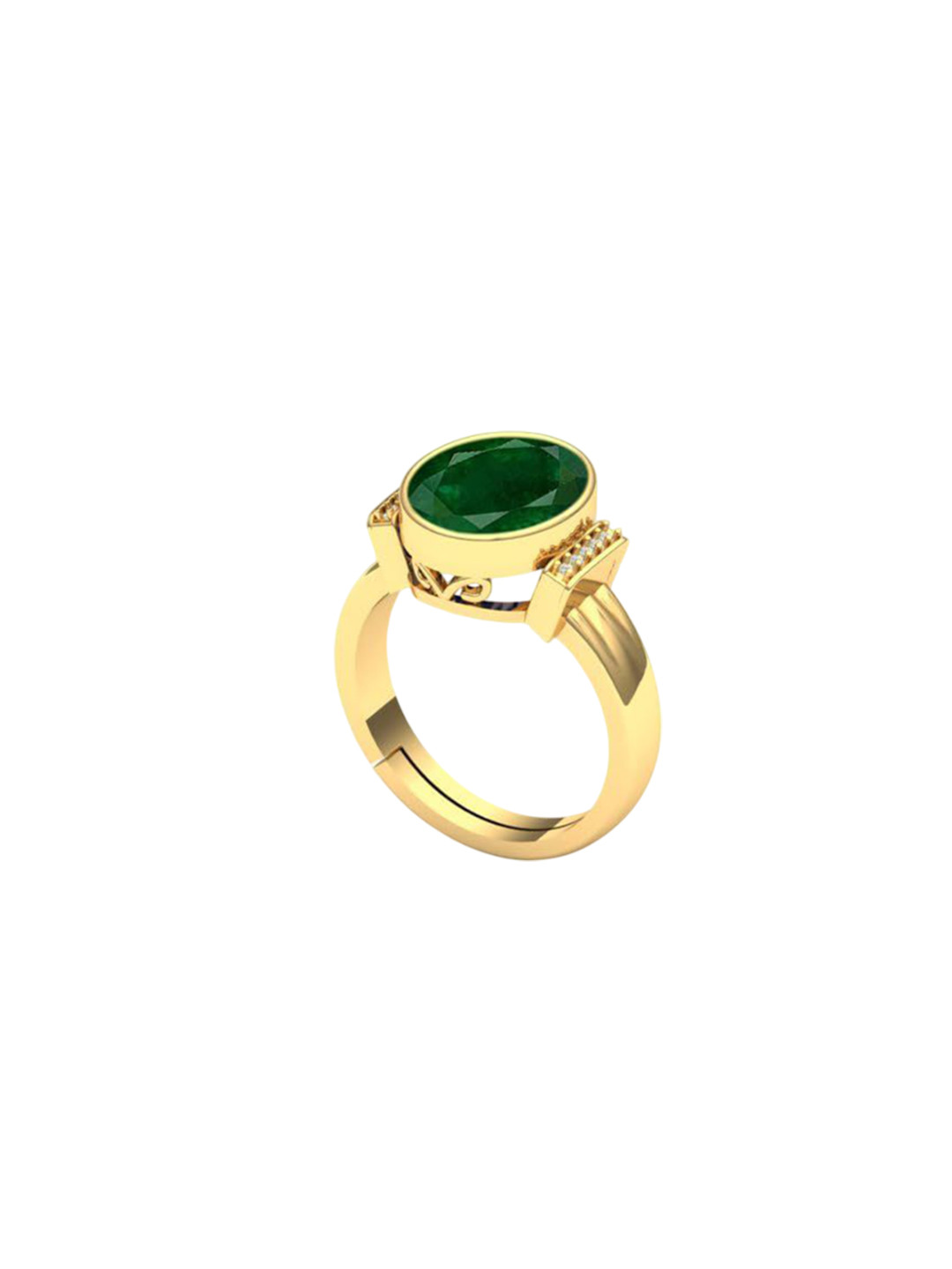 LMDPRAJAPATIS Unisex 5.25 Ratti 4.50 Carat Original Emerald Astrological Gemstone Gold Ring For Women And s