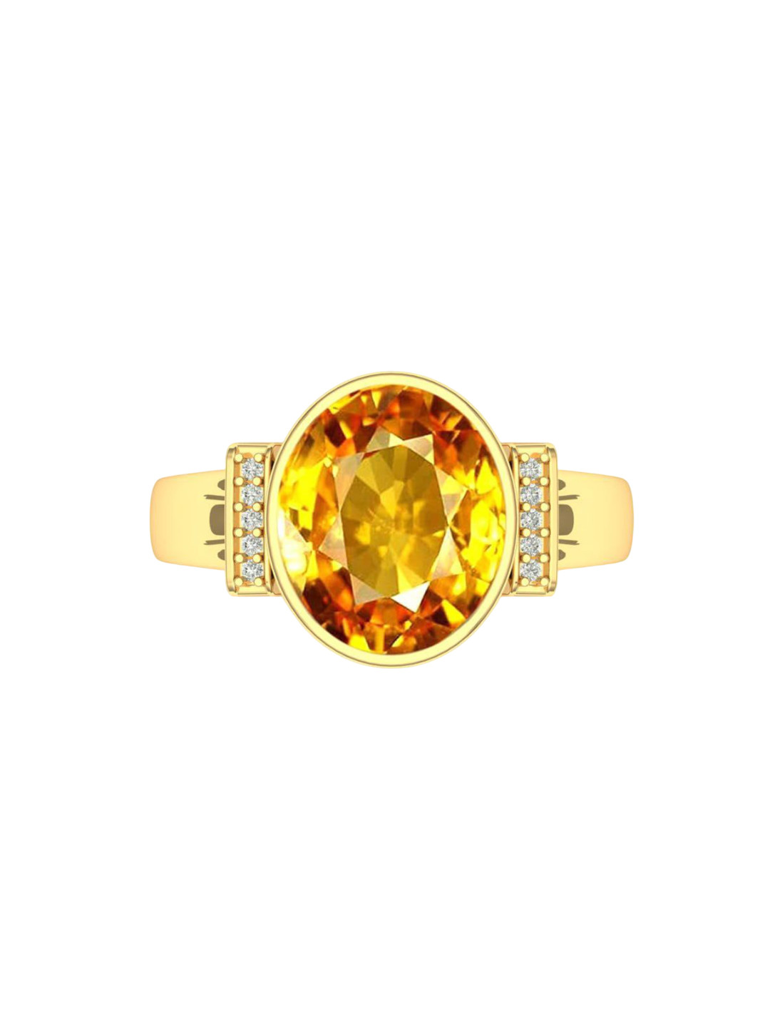 LMDPRAJAPATIS Unisex 12.25 Ratti 11.50 Carat Yellow Sapphire Engagement Zirconia Ring For Women And Men