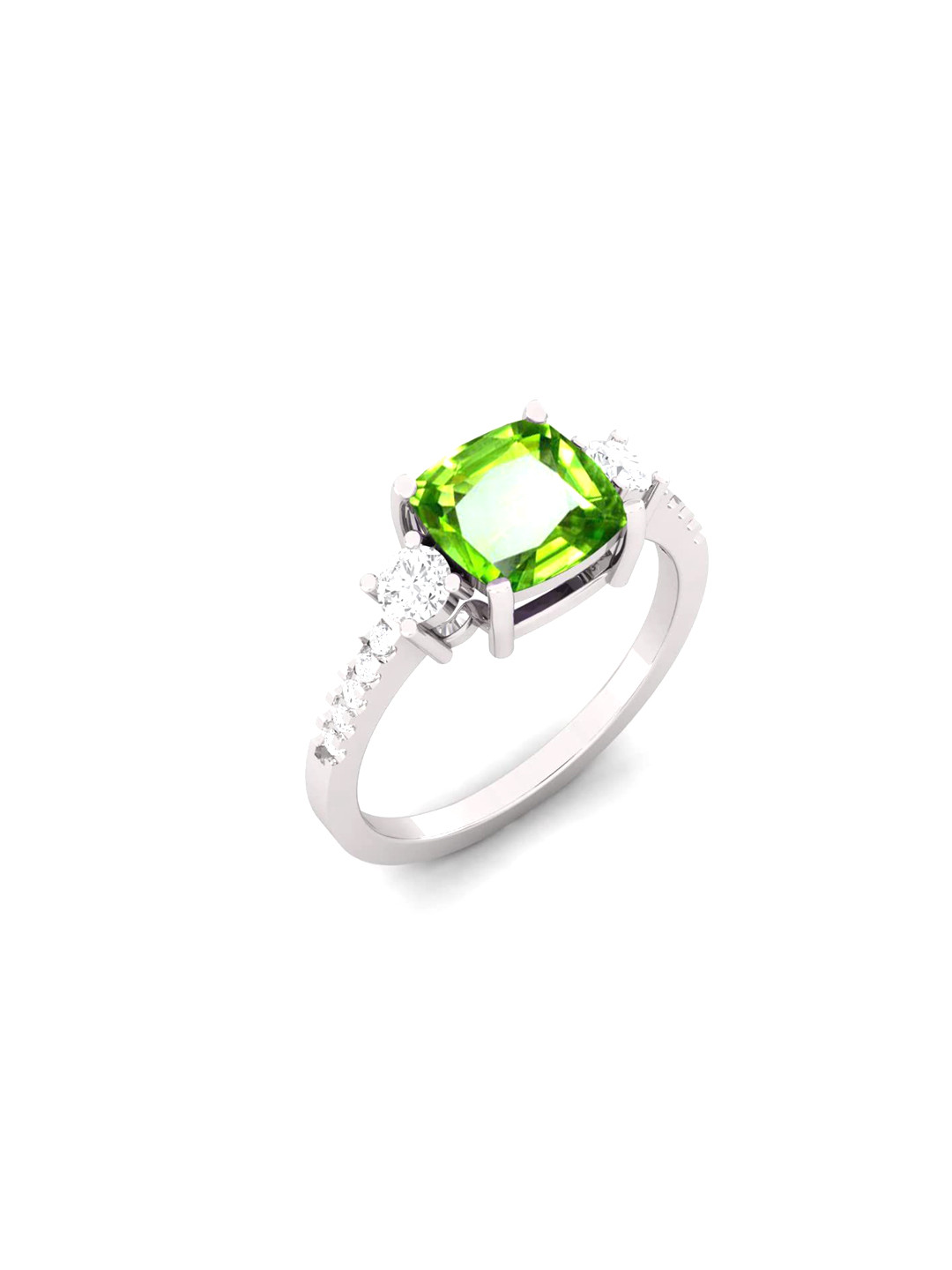 LMDPRAJAPATIS Unisex 9.25 Ratti 8.50 Carat Natural Peridot Cubic Zirconia Silver Adjustable Ring For  and women