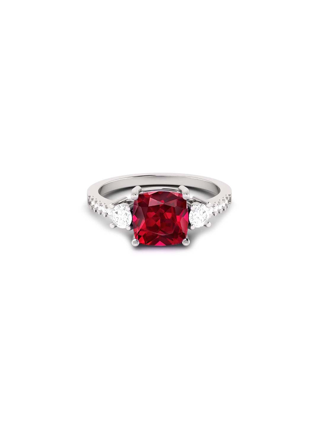 LMDPRAJAPATIS Unisex 4.25 Ratti 3.50 Carat Certified Ruby Rashi Ratan Adjustable Silver Ring For  And Women