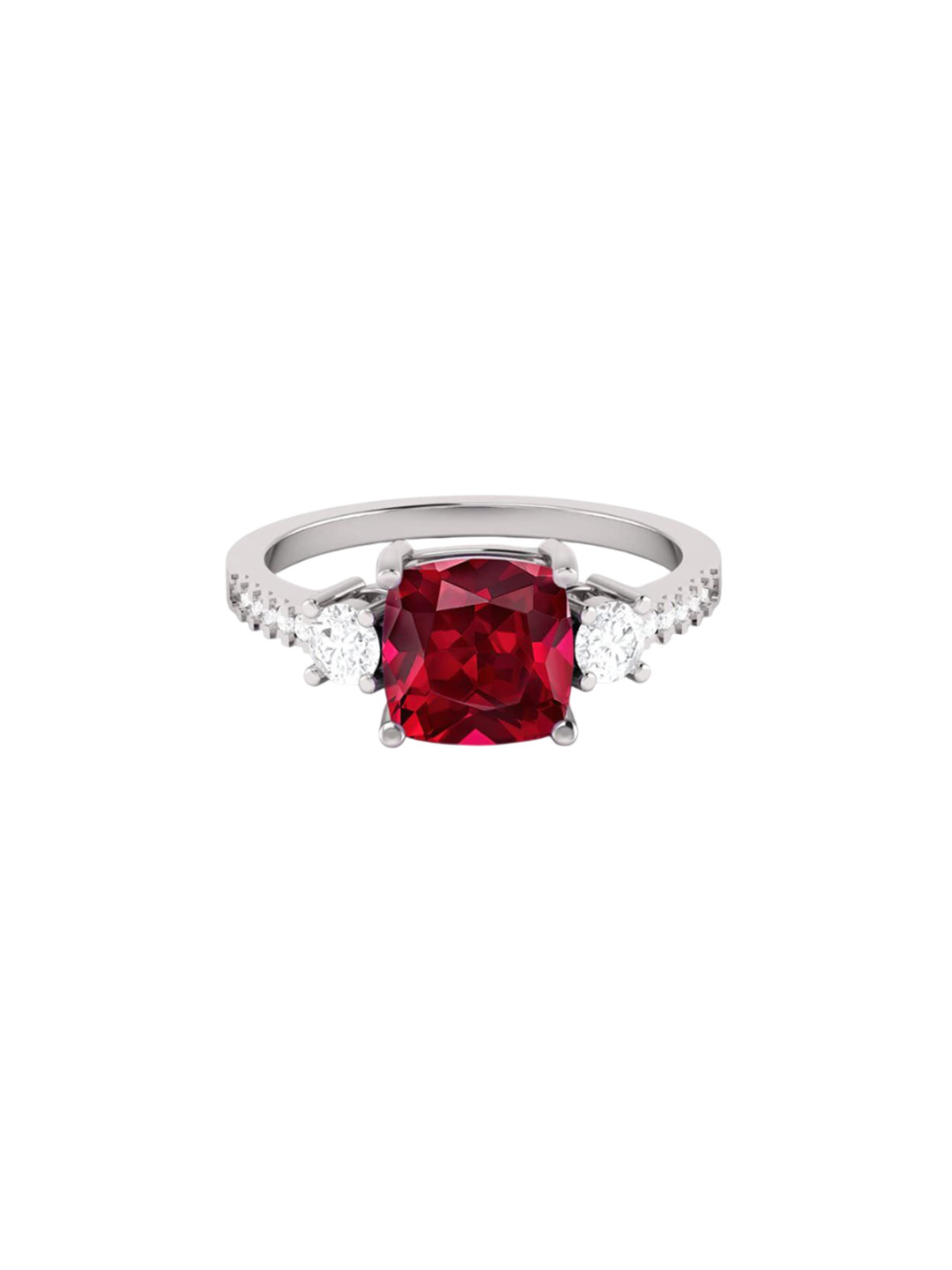 LMDPRAJAPATIS Unisex 12.25 Ratti 11.50 Carat Certified Ruby Rashi Ratan Adjustable Silver Ring For  And Women