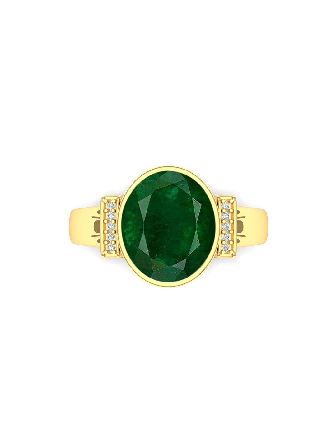LMDPRAJAPATIS Unisex 9.25 Ratti 8.75 Carat Natural Emerald Zirconia Stone Gold Ring For Women