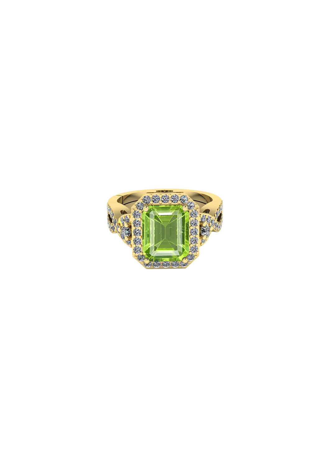 LMDPRAJAPATIS Unisex 6.25 Ratti 5.50 Carat Original Peridot August Birthstone Gold Plated Ring For Women's