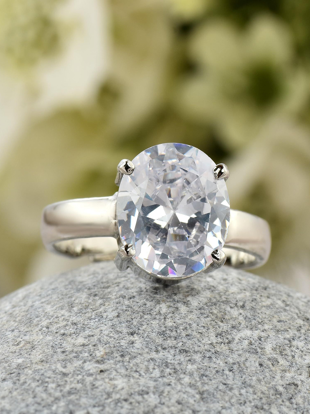 LMDPRAJAPATIS Unisex Zircon Gemstone Ring for Men's and Women's