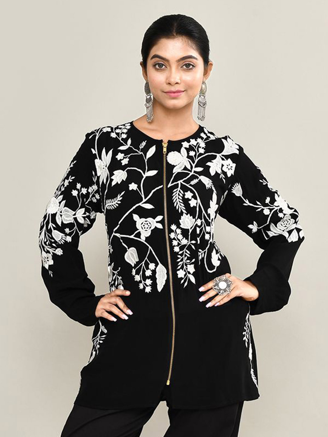 The Maple Print Cotton Crepe Top