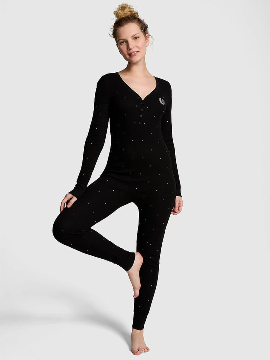 Victoria's Secret PINK Thermal Long Bling Onesie