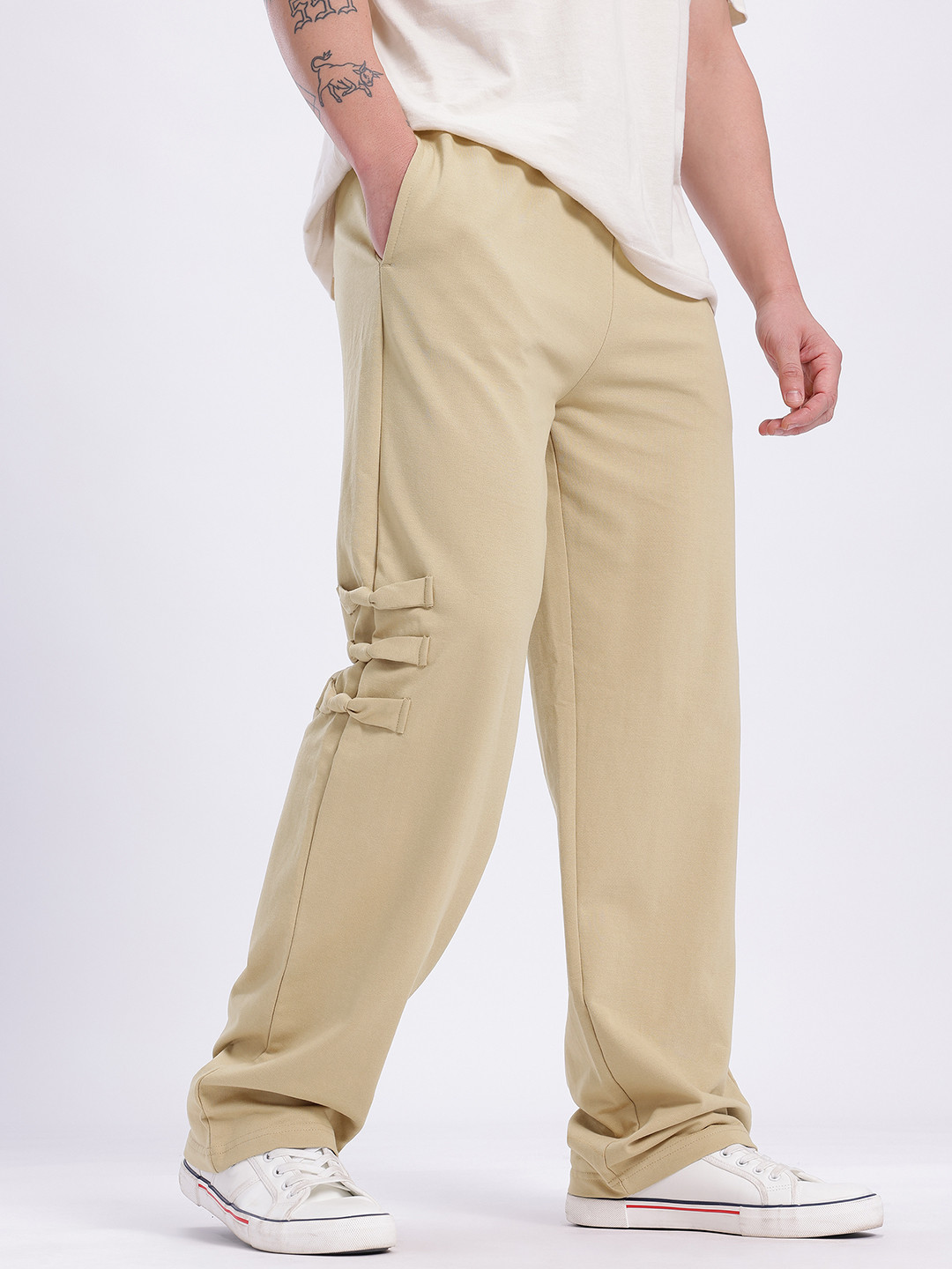 glitchez Men Relaxed Knot Detail Track Pants