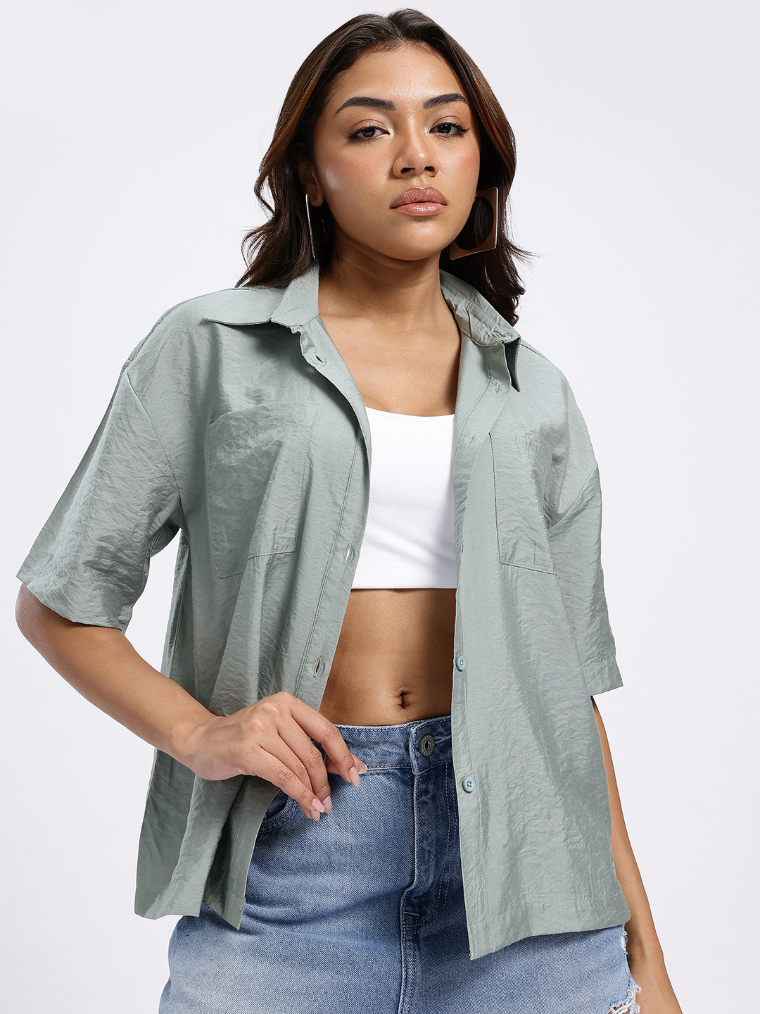 glitchez Laid BackOversized Casual Shirt