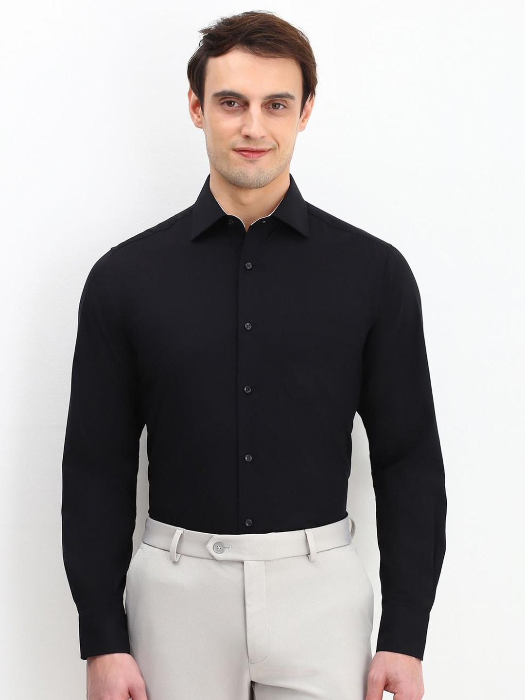 Allen Solly Sport Men Solid Formal Cotton Formal Shirt