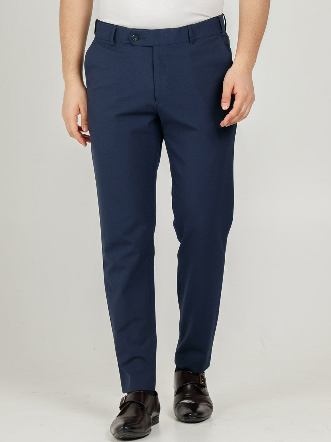 Muffynn Men Ankle-Fit Flexible Waist Formal Trouser