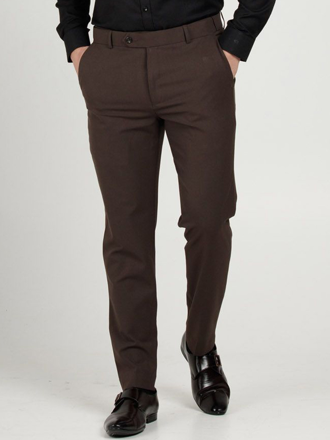 Muffynn Men Ankle-Fit Flexible Waist Formal Trouser