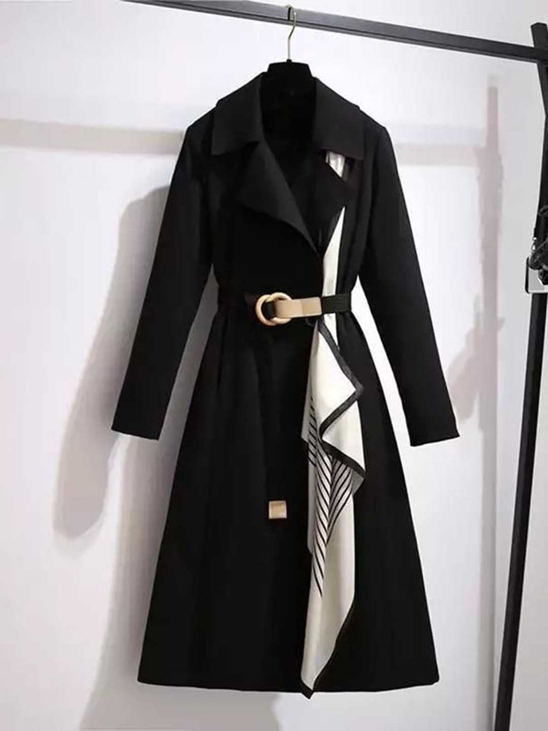 Miss Mosa By Akanksha  Women Black Dibella Luxury Trenchcoats