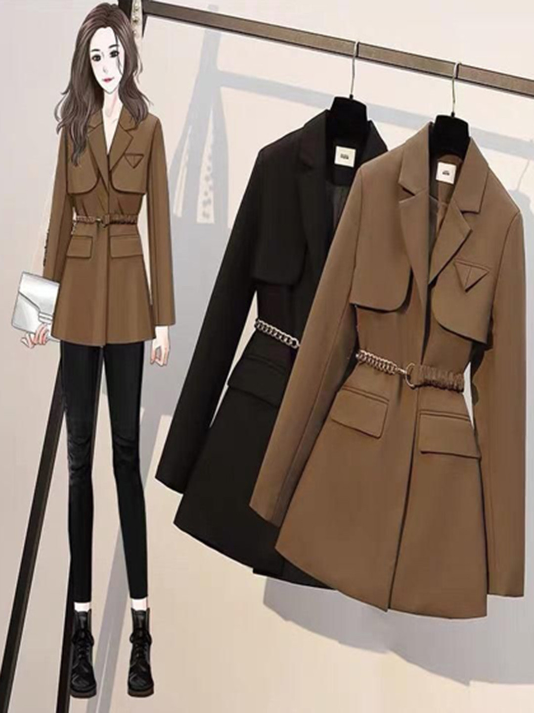 Miss Mosa By Akanksha  Women Brown Lelia Trench Coats