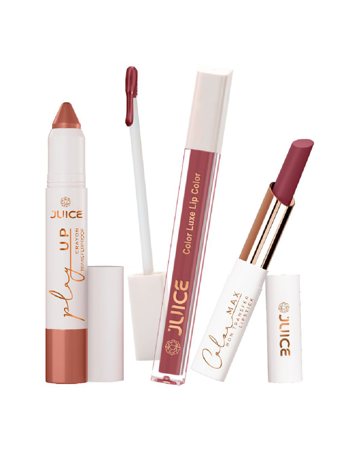 JUICE Set Of 3 Play Up, Color Luxe & Color Max Lipstick - 7.8 gm - MCR01 - M01 - M01