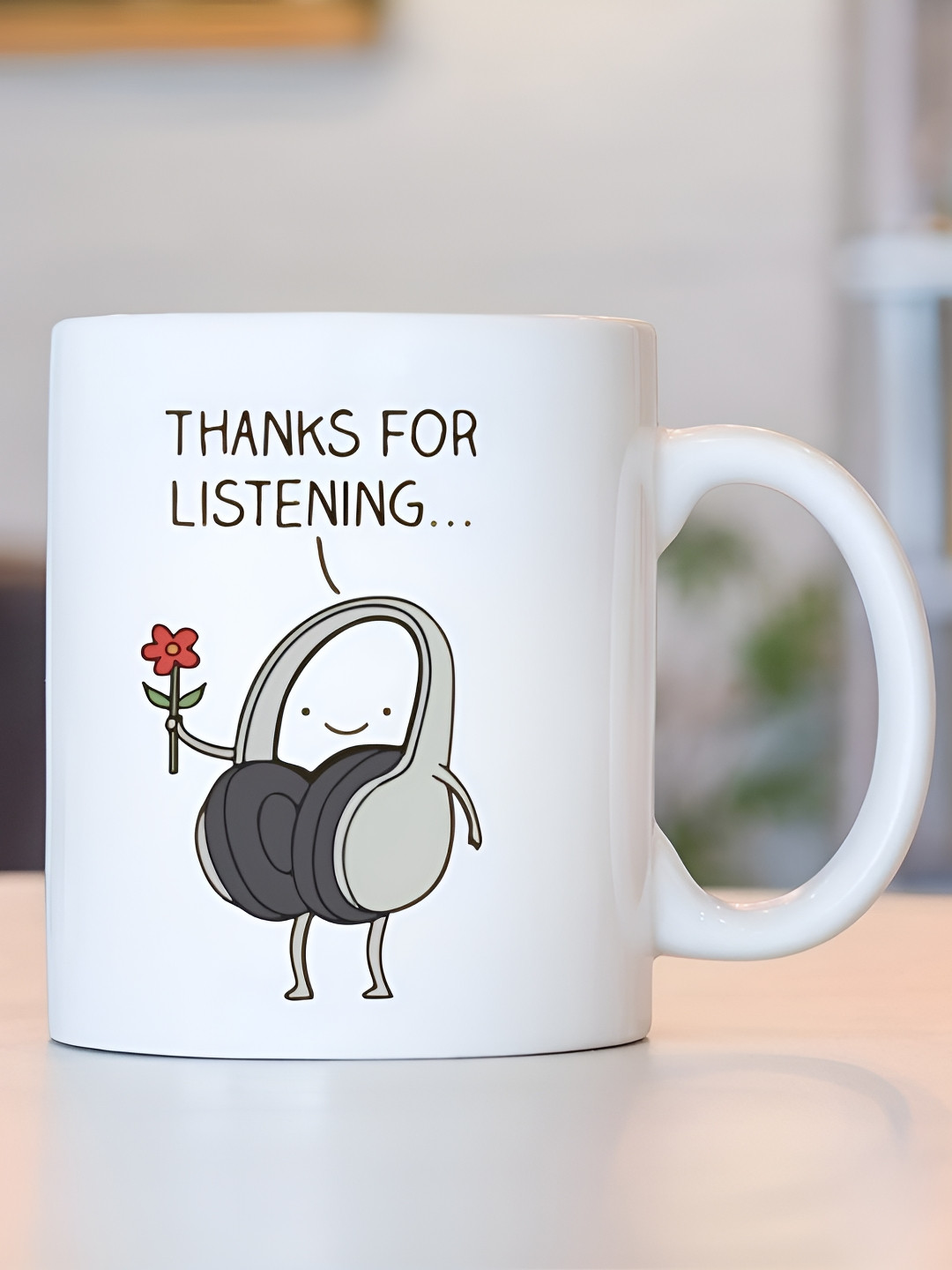 Giftii White Typography Ceramic Easy to Clean Mug-300ml