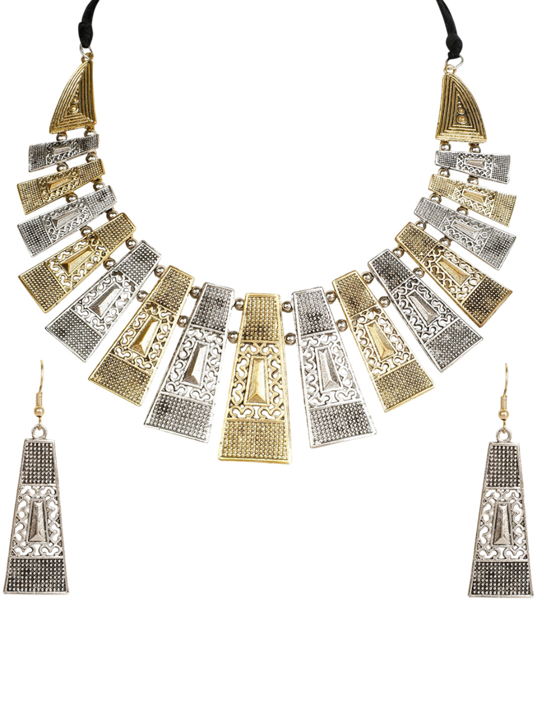 Oxidized Heaven Gold-Plated Silver Textured  Jewellery Set