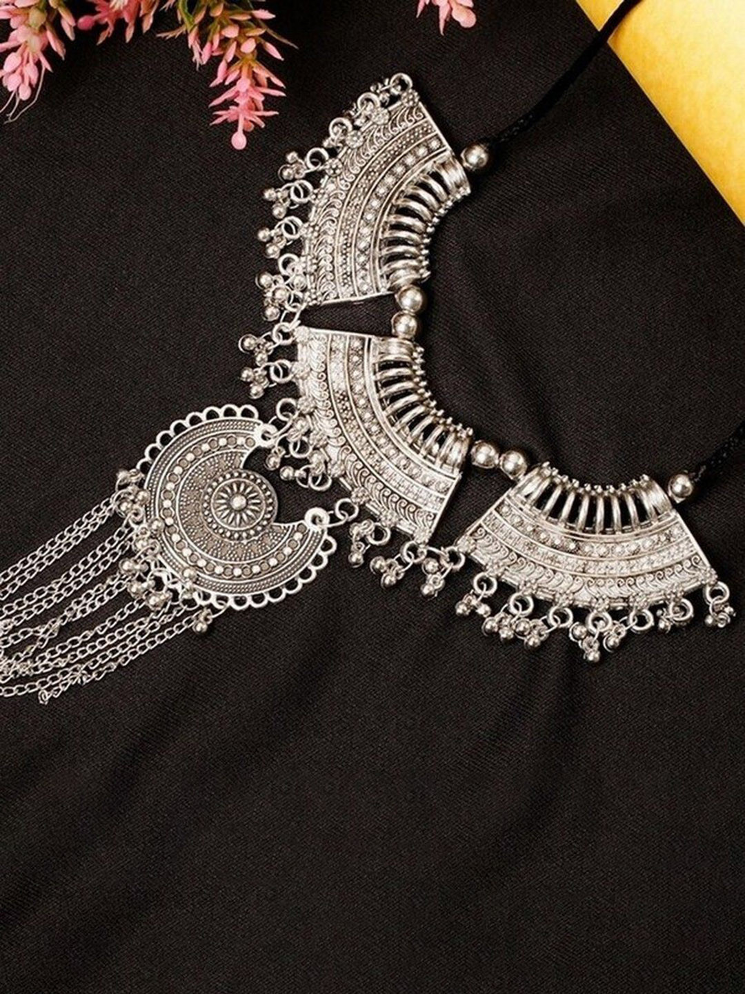 Oxidized Heaven Sterling Silver-Plated Statement Necklace