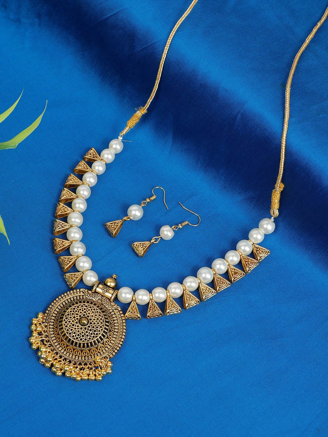Oxidized Heaven Gold Plated Beaded Jewellery Set