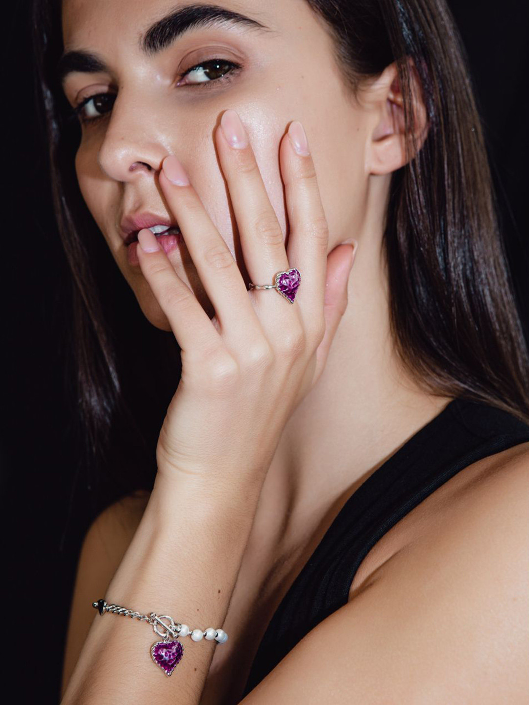 Sahi London Rhodium-Plated Link Bracelet