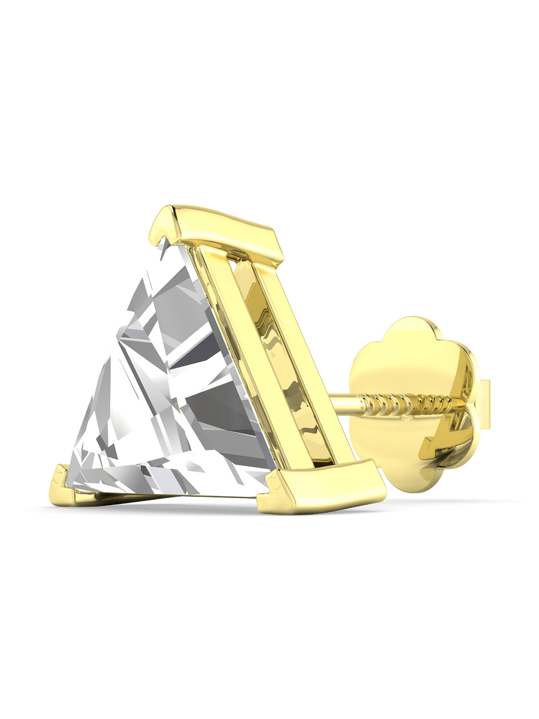 ORIONZ Men 925 Sterling Silver Cubic Zirconia Triangular Solitaire Circular Studs