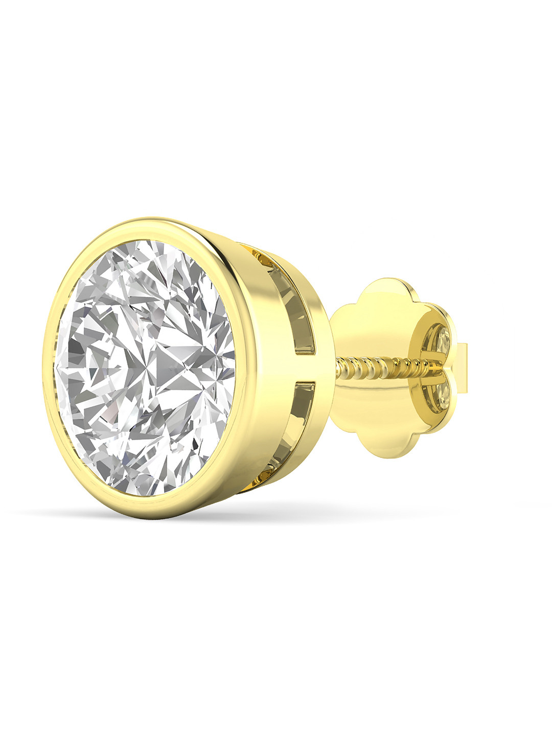 ORIONZ Men 925 Sterling Silver Cubic Zirconia Brilliant Bezel Circular Studs