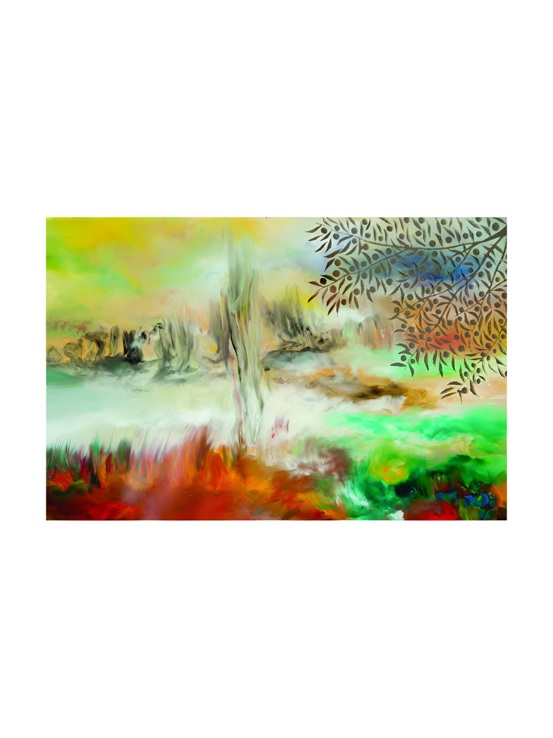 Inephos Nature Illustration Canvas Wall Rectangle Paintings Wall Art -35.8x24In