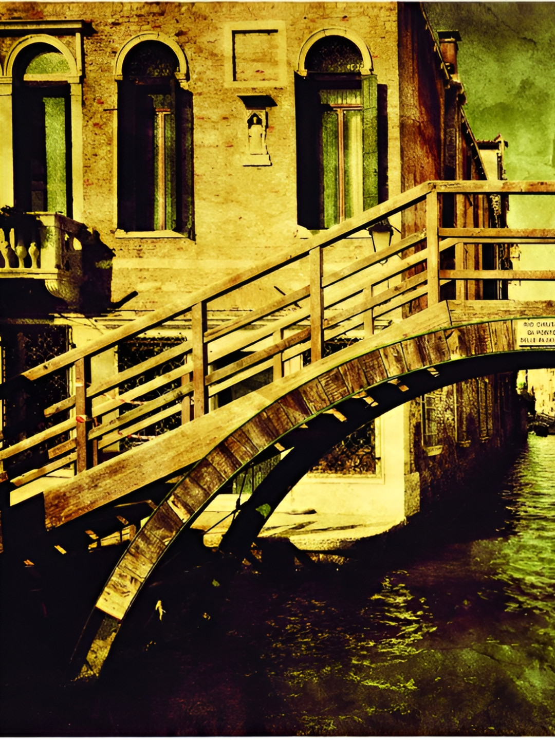 Inephos Yellow & Brown Canvas Vintage Venice Italy Painting Unframed Wall Arts