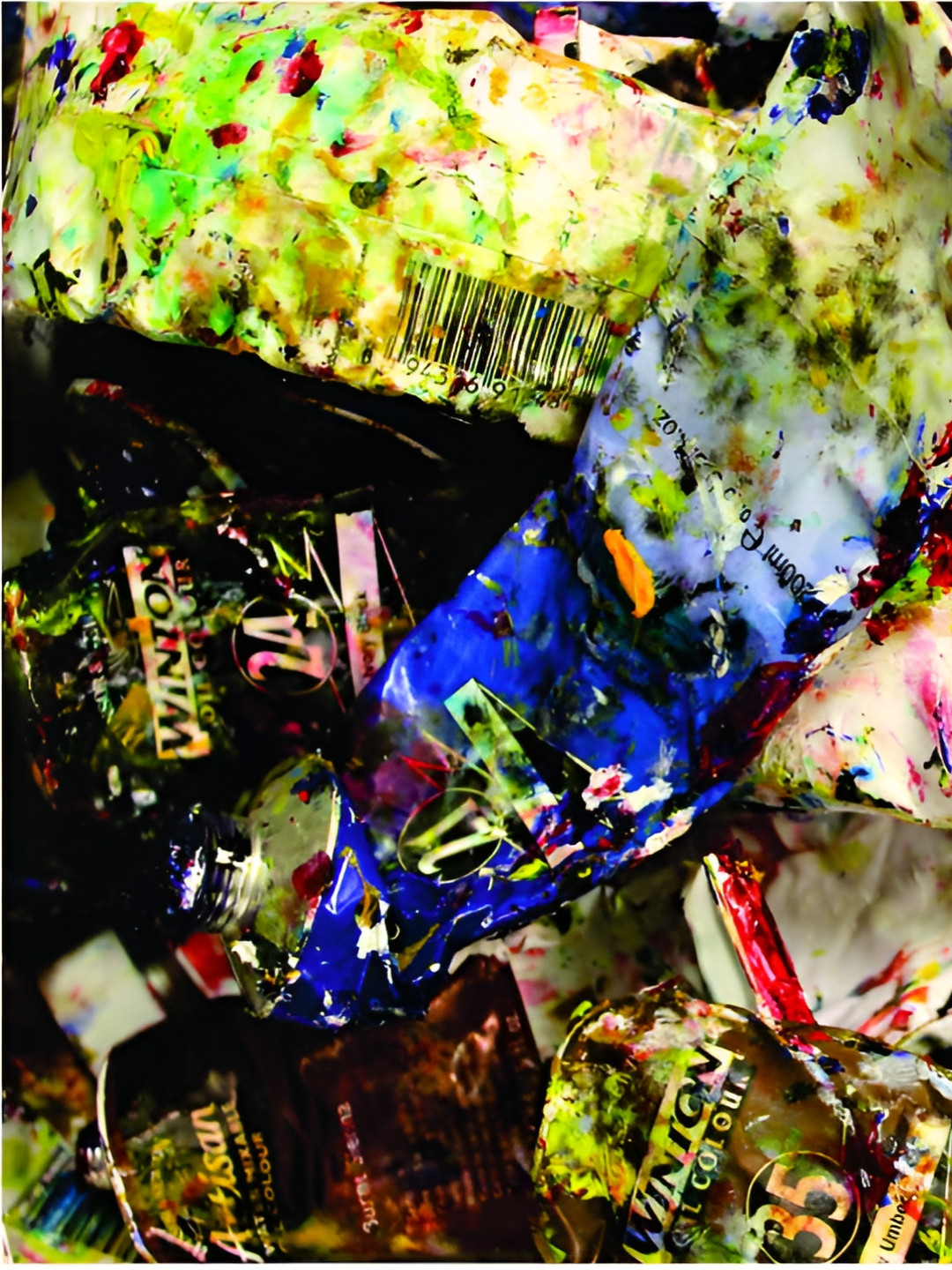 Inephos Green & Blue Abstract Canvas Painting Unframed Wall Art