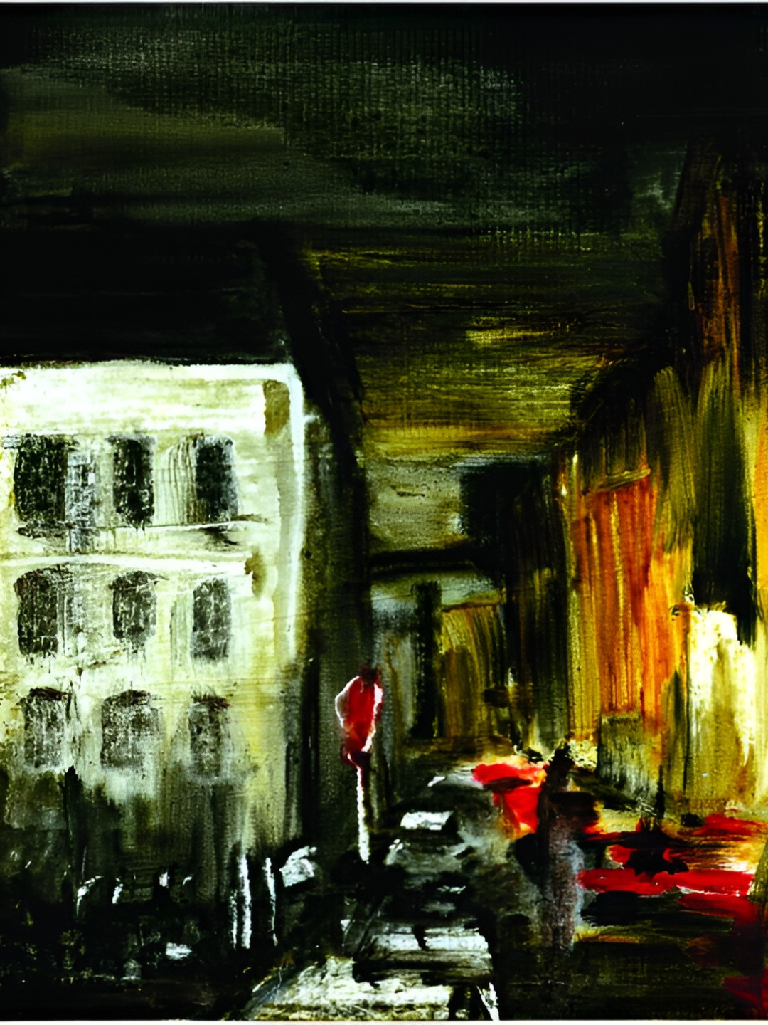 Inephos Yellow & Black Place D'Italie France Abstract Canvas Paintings Unframed Wall Arts