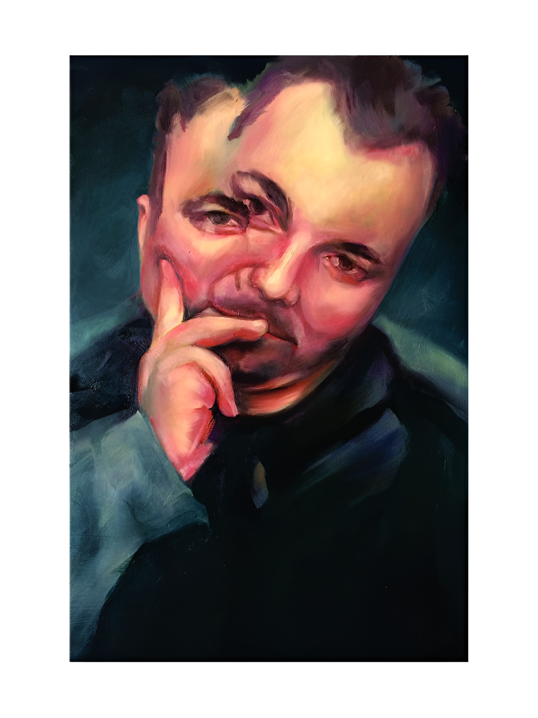 Inephos Two Faced Person Canvas Wall Rectangle Paintings Wall Art - 24 x 36 In