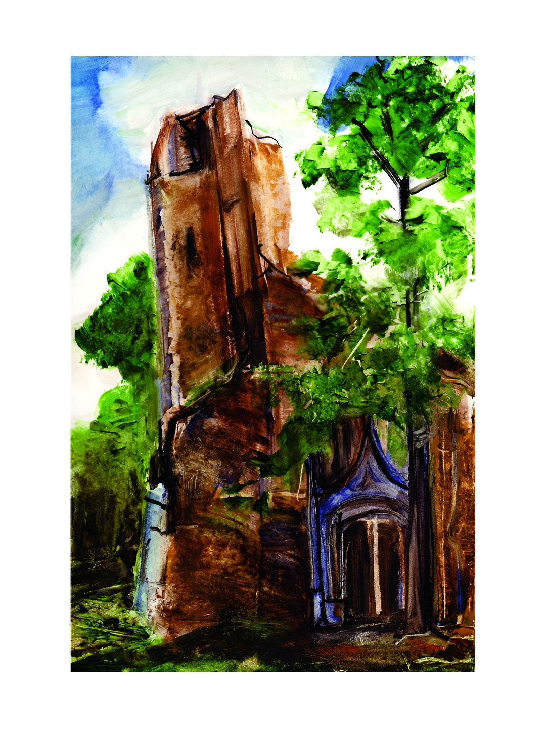 Inephos Beautiful Church Canvas Wall Rectangle Paintings Wall Art - 24 x 36 In