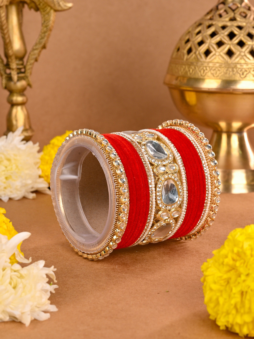 Wedding Chuda by Hitesh Set Of 18 Kundan-Studded Bangles