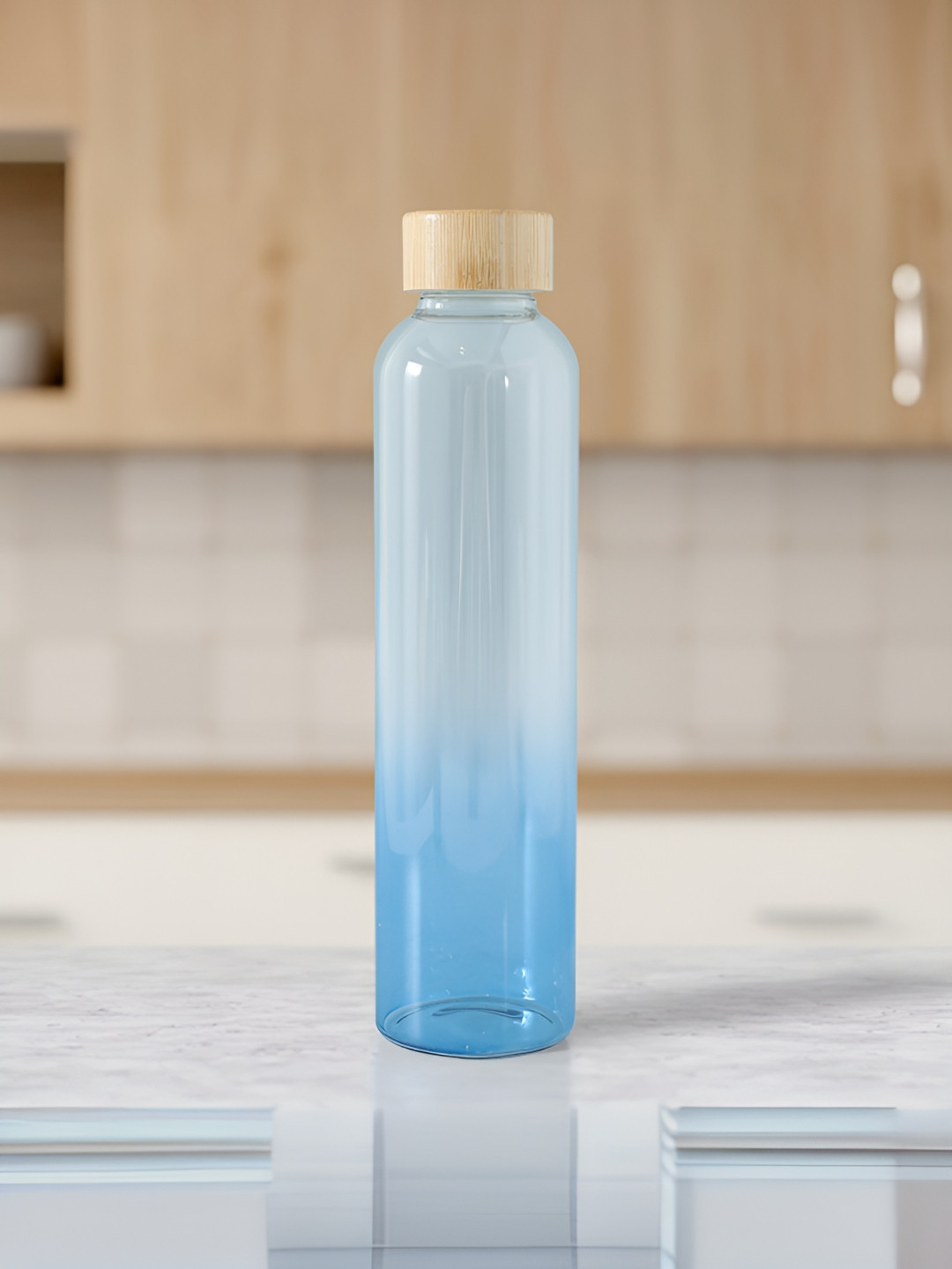 The Better Home Blue Colourblocked Glass BPA Free Water Bottle - 750ml