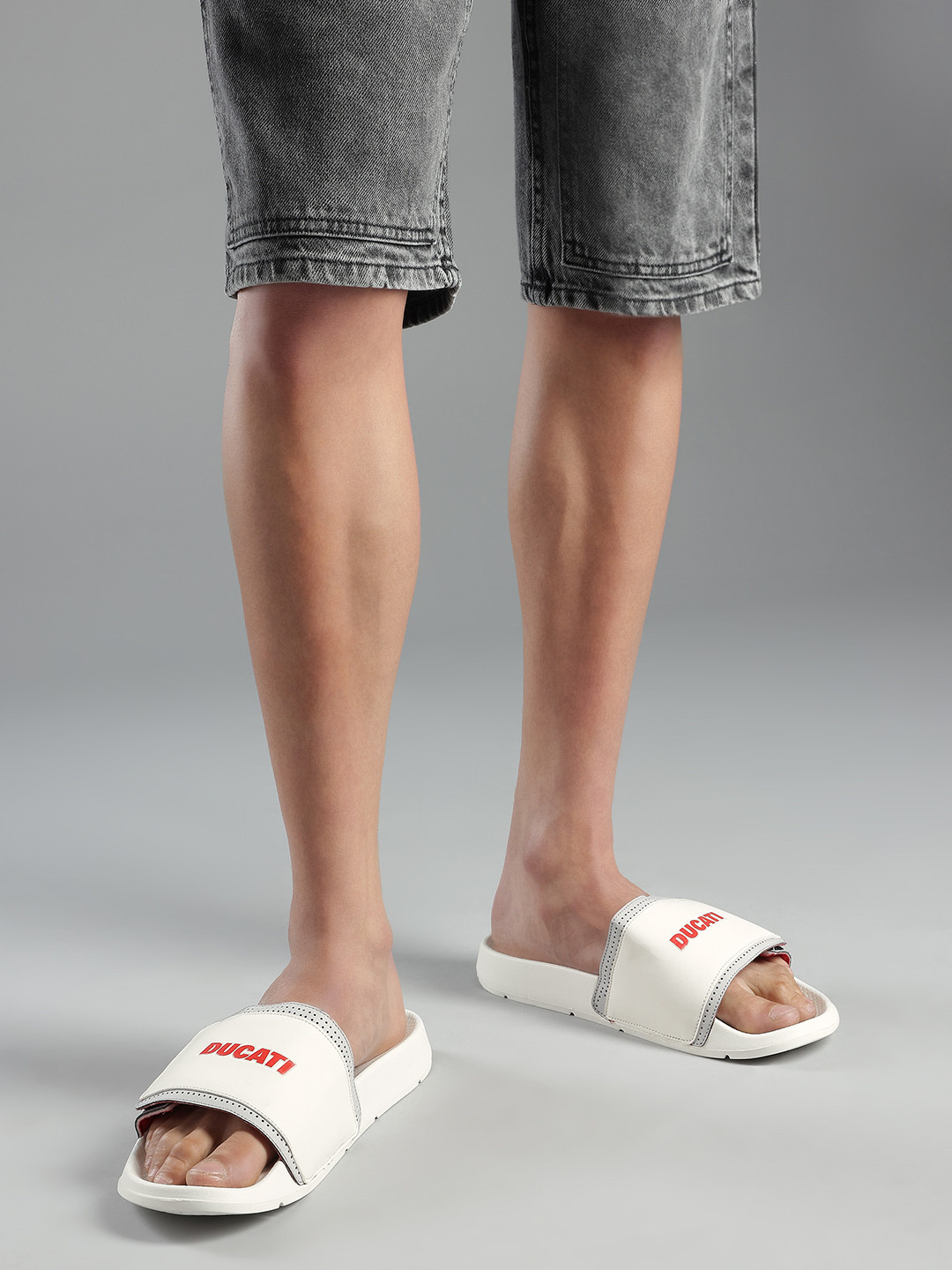Ducati Men Printed Velcro Straps Sliders