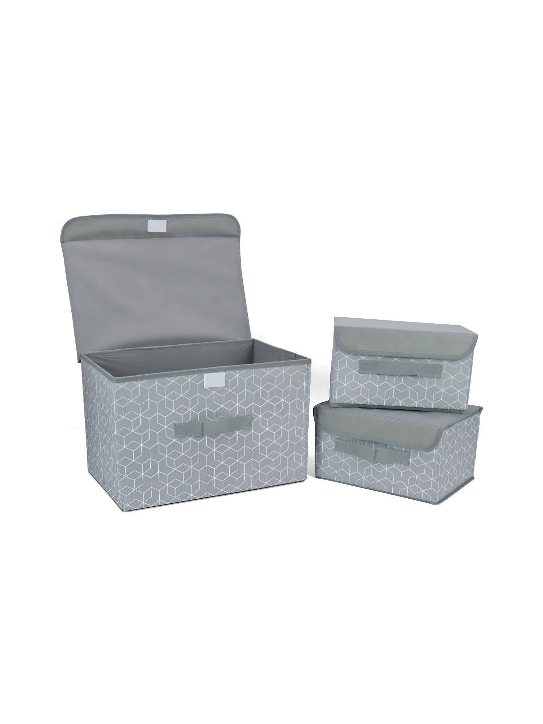 NFI essentials Grey 3 Pieces Foldable Drawer Organisers