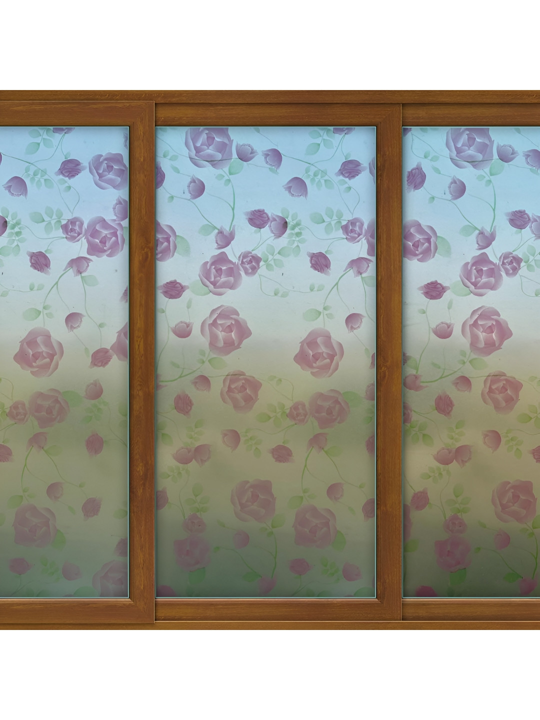 Jaamso Royals Pink & Green Floral Printed Waterproof Window Film