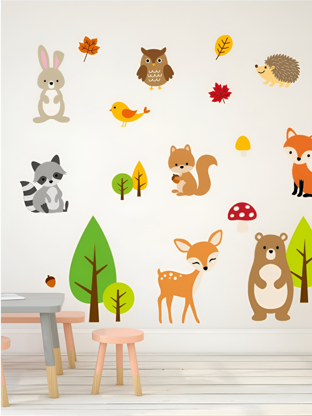 Jaamso Royals Green & Orange Coloured Printed Waterproof Decals & Stickers