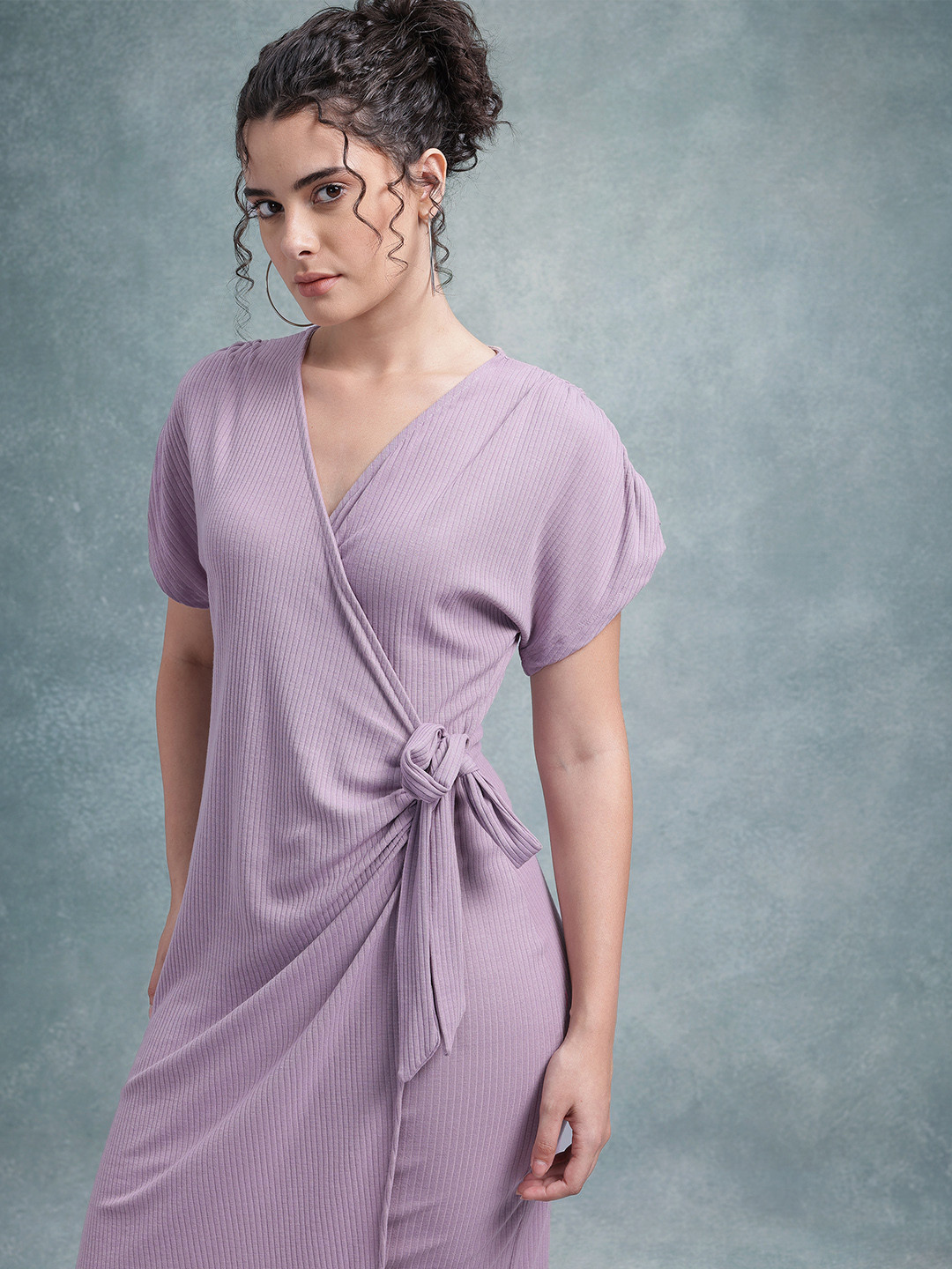 The Roadster Life Co. Ribbed Wrap Midi Dress