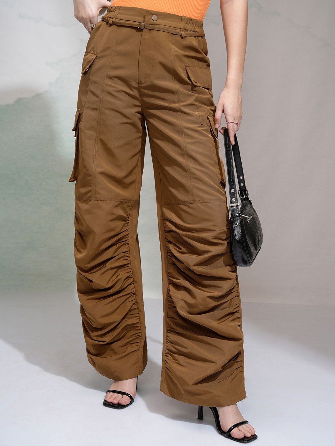 Street By Tokyo Talkies Women Cargo Pants With Flap Pockets