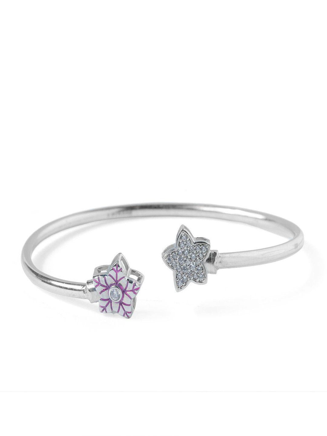 Paavni Girls 925 Sterling Silver Stone Studded Kada Bracelet