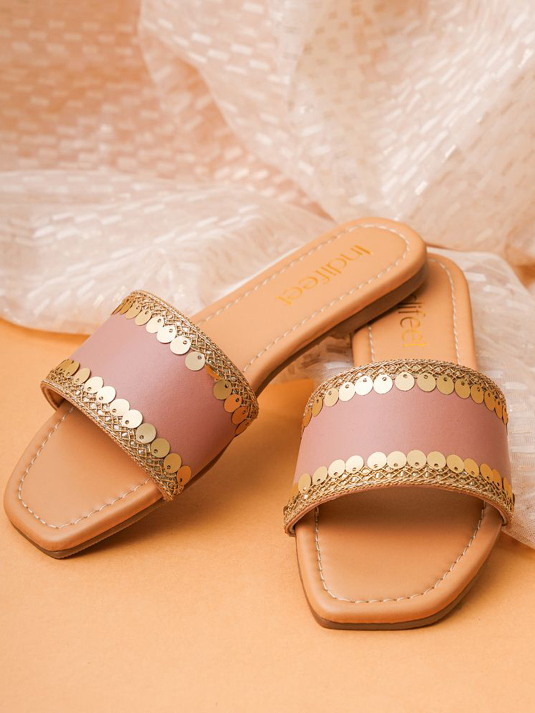 Indifeet Women Embellished Open Toe Flats