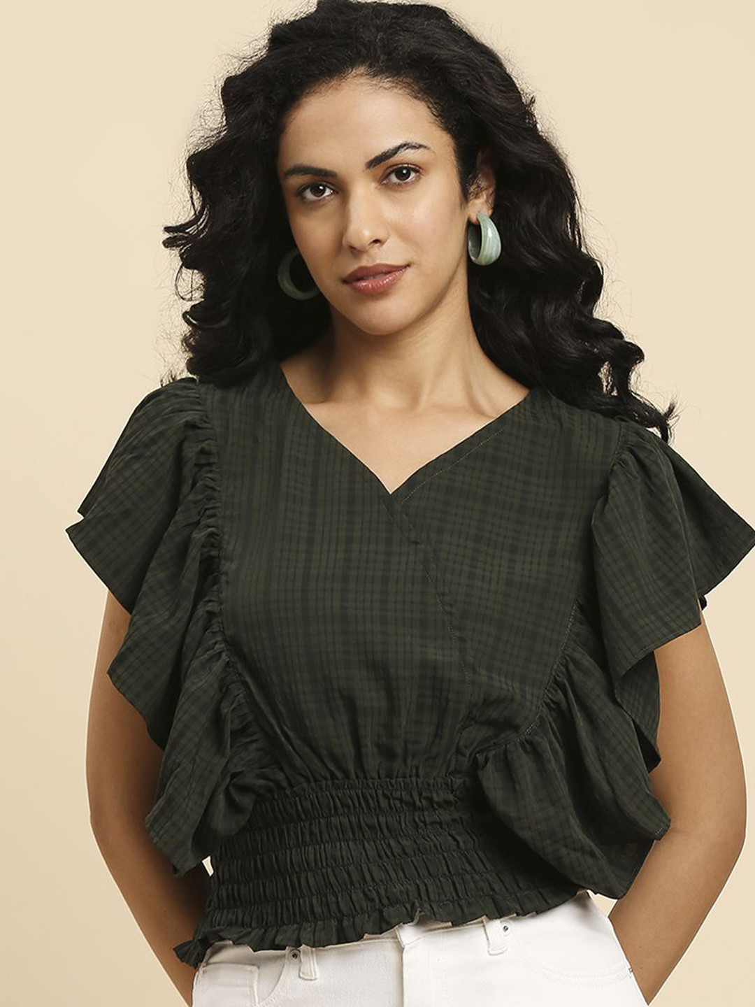 RIEKA Blouson Crop Top