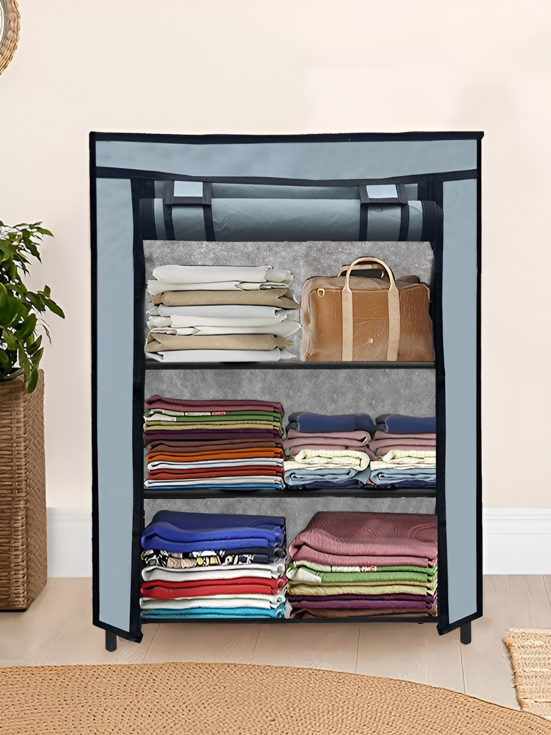 Urban Choice Grey & Black 3 Tier Multi Purpose Rack