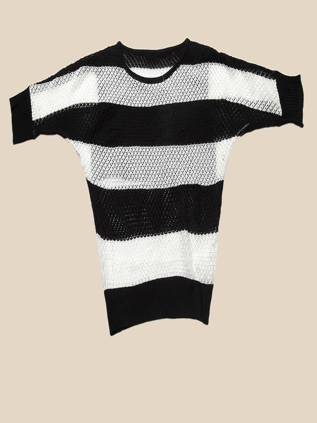 J Style Striped Net Top
