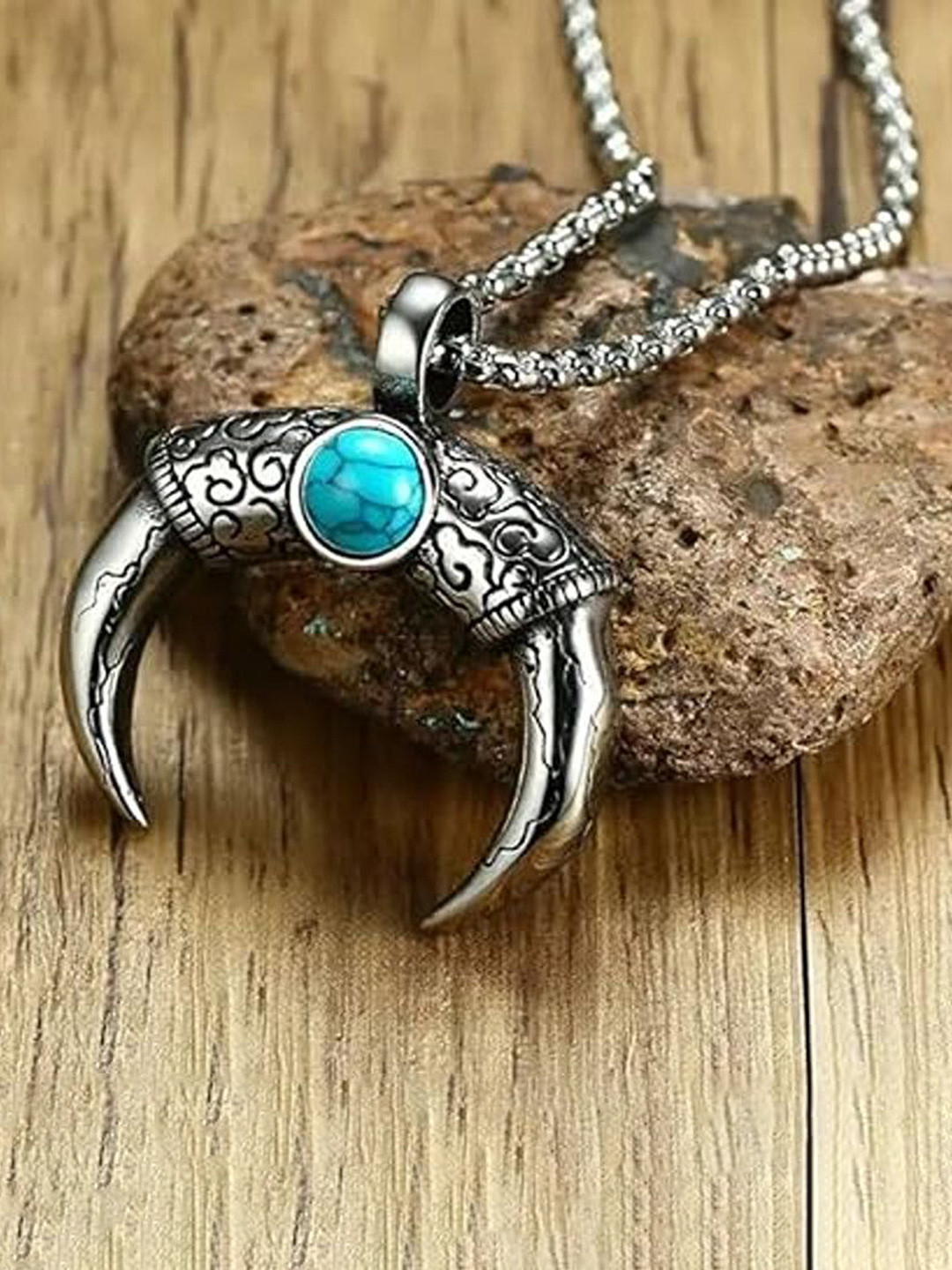 Lila Unisex Stainless Steel Spherical Pendant With Chain