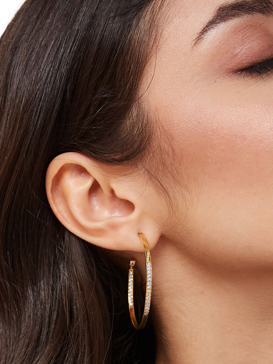Mareeci Gold-Plated Contemporary Hoop Earrings